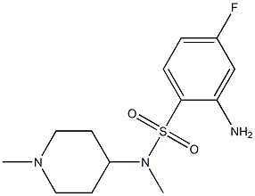 2-amino-4-fluoro-N-methyl-N-(1-methylpiperidin-4-yl)benzene-1-sulfonamide 结构式