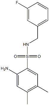 2-amino-N-[(3-fluorophenyl)methyl]-4,5-dimethylbenzene-1-sulfonamide 结构式