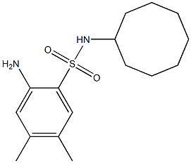 2-amino-N-cyclooctyl-4,5-dimethylbenzene-1-sulfonamide 结构式