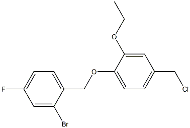 2-bromo-1-[4-(chloromethyl)-2-ethoxyphenoxymethyl]-4-fluorobenzene 结构式