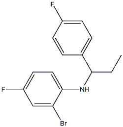 2-bromo-4-fluoro-N-[1-(4-fluorophenyl)propyl]aniline 结构式