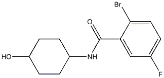 2-bromo-5-fluoro-N-(4-hydroxycyclohexyl)benzamide 结构式