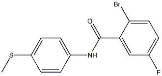 2-bromo-5-fluoro-N-[4-(methylthio)phenyl]benzamide 结构式