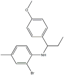 2-bromo-N-[1-(4-methoxyphenyl)propyl]-4-methylaniline 结构式