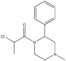 2-chloro-1-(4-methyl-2-phenylpiperazin-1-yl)propan-1-one 结构式
