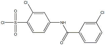 2-chloro-4-[(3-chlorobenzene)amido]benzene-1-sulfonyl chloride 结构式