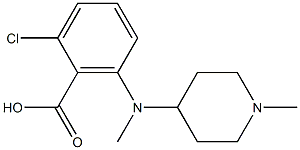 2-chloro-6-[methyl(1-methylpiperidin-4-yl)amino]benzoic acid 结构式