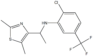 2-chloro-N-[1-(2,5-dimethyl-1,3-thiazol-4-yl)ethyl]-5-(trifluoromethyl)aniline 结构式