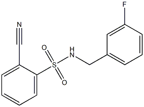 2-cyano-N-[(3-fluorophenyl)methyl]benzene-1-sulfonamide 结构式