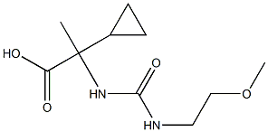 2-cyclopropyl-2-{[(2-methoxyethyl)carbamoyl]amino}propanoic acid 结构式