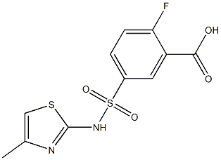 2-fluoro-5-[(4-methyl-1,3-thiazol-2-yl)sulfamoyl]benzoic acid 结构式