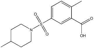 2-methyl-5-[(4-methylpiperidine-1-)sulfonyl]benzoic acid 结构式