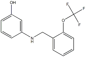 3-({[2-(trifluoromethoxy)phenyl]methyl}amino)phenol 结构式