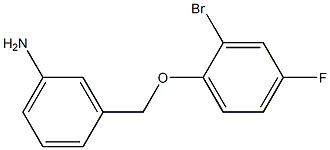 3-(2-bromo-4-fluorophenoxymethyl)aniline 结构式