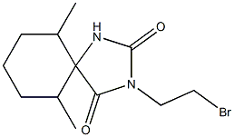 3-(2-bromoethyl)-6,10-dimethyl-1,3-diazaspiro[4.5]decane-2,4-dione 结构式