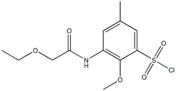 3-(2-ethoxyacetamido)-2-methoxy-5-methylbenzene-1-sulfonyl chloride 结构式