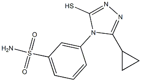 3-(3-cyclopropyl-5-sulfanyl-4H-1,2,4-triazol-4-yl)benzene-1-sulfonamide 结构式