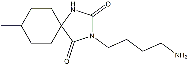 3-(4-aminobutyl)-8-methyl-1,3-diazaspiro[4.5]decane-2,4-dione 结构式
