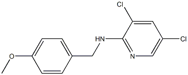 3,5-dichloro-N-[(4-methoxyphenyl)methyl]pyridin-2-amine 结构式