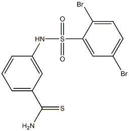 3-[(2,5-dibromobenzene)sulfonamido]benzene-1-carbothioamide 结构式