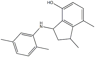 3-[(2,5-dimethylphenyl)amino]-1,7-dimethyl-2,3-dihydro-1H-inden-4-ol 结构式