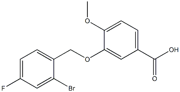 3-[(2-bromo-4-fluorophenyl)methoxy]-4-methoxybenzoic acid 结构式