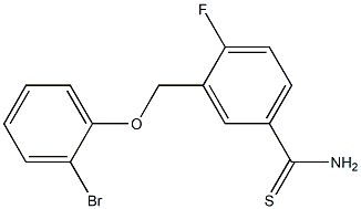 3-[(2-bromophenoxy)methyl]-4-fluorobenzenecarbothioamide 结构式