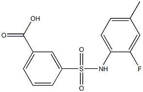 3-[(2-fluoro-4-methylphenyl)sulfamoyl]benzoic acid 结构式