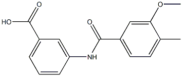 3-[(3-methoxy-4-methylbenzene)amido]benzoic acid 结构式