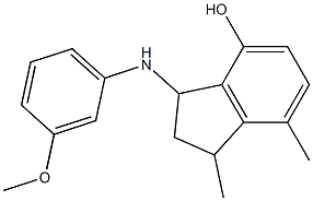3-[(3-methoxyphenyl)amino]-1,7-dimethyl-2,3-dihydro-1H-inden-4-ol 结构式