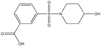 3-[(4-hydroxypiperidin-1-yl)sulfonyl]benzoic acid 结构式