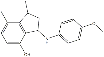 3-[(4-methoxyphenyl)amino]-1,7-dimethyl-2,3-dihydro-1H-inden-4-ol 结构式