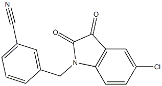 3-[(5-chloro-2,3-dioxo-2,3-dihydro-1H-indol-1-yl)methyl]benzonitrile 结构式