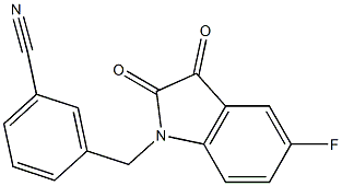 3-[(5-fluoro-2,3-dioxo-2,3-dihydro-1H-indol-1-yl)methyl]benzonitrile 结构式