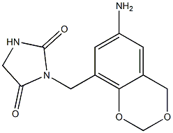 3-[(6-amino-2,4-dihydro-1,3-benzodioxin-8-yl)methyl]imidazolidine-2,4-dione 结构式