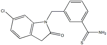 3-[(6-chloro-2-oxo-2,3-dihydro-1H-indol-1-yl)methyl]benzene-1-carbothioamide 结构式