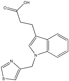 3-[1-(1,3-thiazol-4-ylmethyl)-1H-indol-3-yl]propanoic acid 结构式