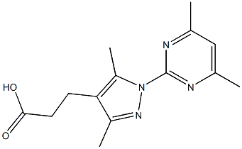 3-[1-(4,6-dimethylpyrimidin-2-yl)-3,5-dimethyl-1H-pyrazol-4-yl]propanoic acid 结构式