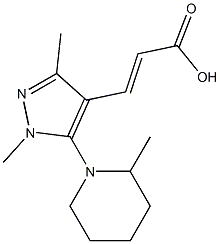 3-[1,3-dimethyl-5-(2-methylpiperidin-1-yl)-1H-pyrazol-4-yl]prop-2-enoic acid 结构式