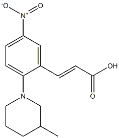 3-[2-(3-methylpiperidin-1-yl)-5-nitrophenyl]prop-2-enoic acid 结构式