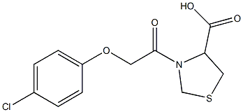 3-[2-(4-chlorophenoxy)acetyl]-1,3-thiazolidine-4-carboxylic acid 结构式