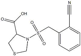 3-{[(2-cyanophenyl)methane]sulfonyl}-1,3-thiazolidine-4-carboxylic acid 结构式