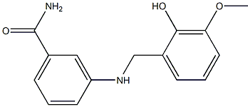 3-{[(2-hydroxy-3-methoxyphenyl)methyl]amino}benzamide 结构式