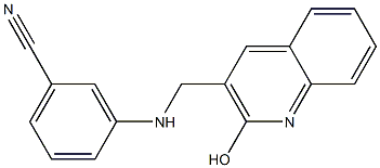 3-{[(2-hydroxyquinolin-3-yl)methyl]amino}benzonitrile 结构式