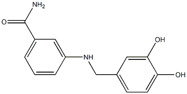 3-{[(3,4-dihydroxyphenyl)methyl]amino}benzamide 结构式