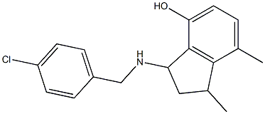 3-{[(4-chlorophenyl)methyl]amino}-1,7-dimethyl-2,3-dihydro-1H-inden-4-ol 结构式
