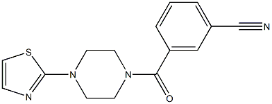 3-{[4-(1,3-thiazol-2-yl)piperazin-1-yl]carbonyl}benzonitrile 结构式