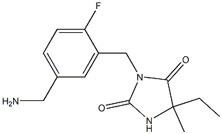 3-{[5-(aminomethyl)-2-fluorophenyl]methyl}-5-ethyl-5-methylimidazolidine-2,4-dione 结构式