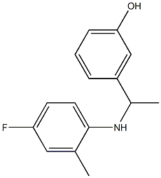 3-{1-[(4-fluoro-2-methylphenyl)amino]ethyl}phenol 结构式