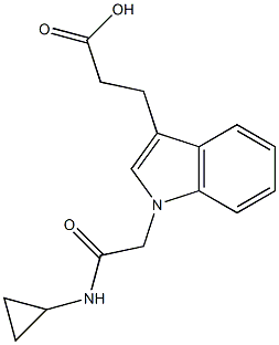 3-{1-[(cyclopropylcarbamoyl)methyl]-1H-indol-3-yl}propanoic acid 结构式